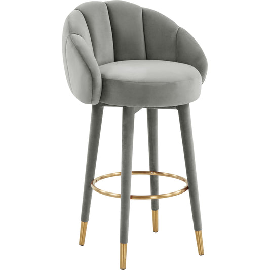 Myla Swivel Bar Stool by TOV Furniture. Made from velvet, pine, plywood in a transitional style.