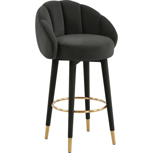Myla Swivel Bar Stool by TOV Furniture. Made from velvet, pine, plywood in a transitional style.