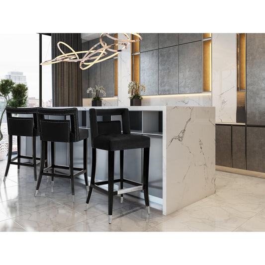 Hart Velvet Counter Stool by TOV Furniture. Made from velvet, birch in a transitional style.