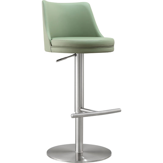 Reagan Adjustable Stool by TOV Furniture. Made from mdf, stainless steel, vegan leather in a modern style.