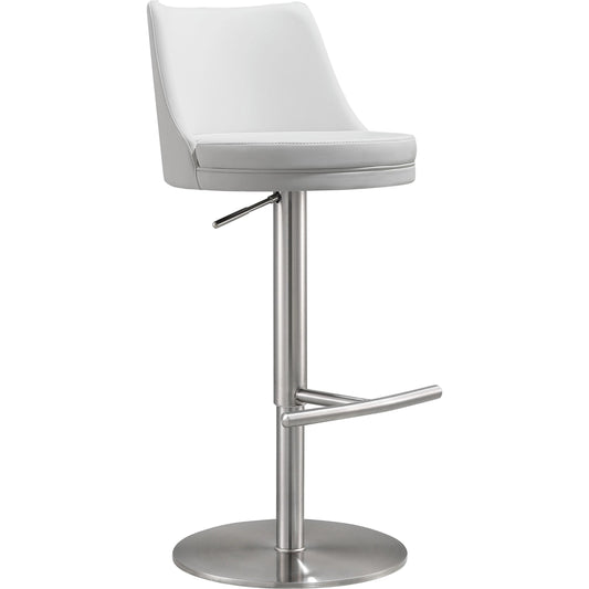 Reagan Adjustable Stool by TOV Furniture. Made from mdf, stainless steel, vegan leather in a modern style.