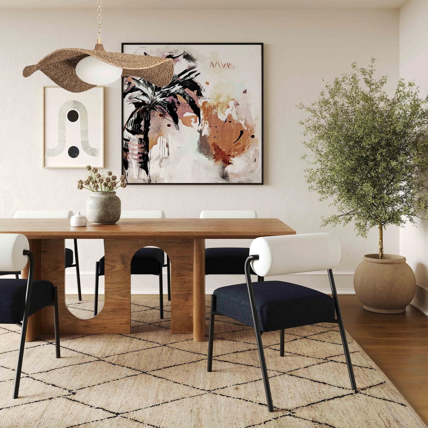 006 SI-2107533 | Lifestyle | Satra Rectangular Dining Table by TOV Furniture in walnut. Made from mdf, walnut veneer in a modern style.