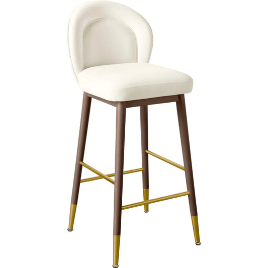 Hailey Velvet Barstool by TOV Furniture. Made from ash wood, iron, velvet in a modern style.