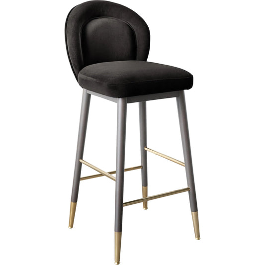 Hailey Velvet Barstool by TOV Furniture. Made from ash wood, iron, velvet in a modern style.