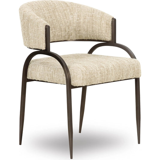 001 SI-2321032 | Primary Silo | Tatum Textured Performance Boucle Dining Chair by TOV Furniture in cream. Made from boucle, plywood, stainless steel in a transitional style.
