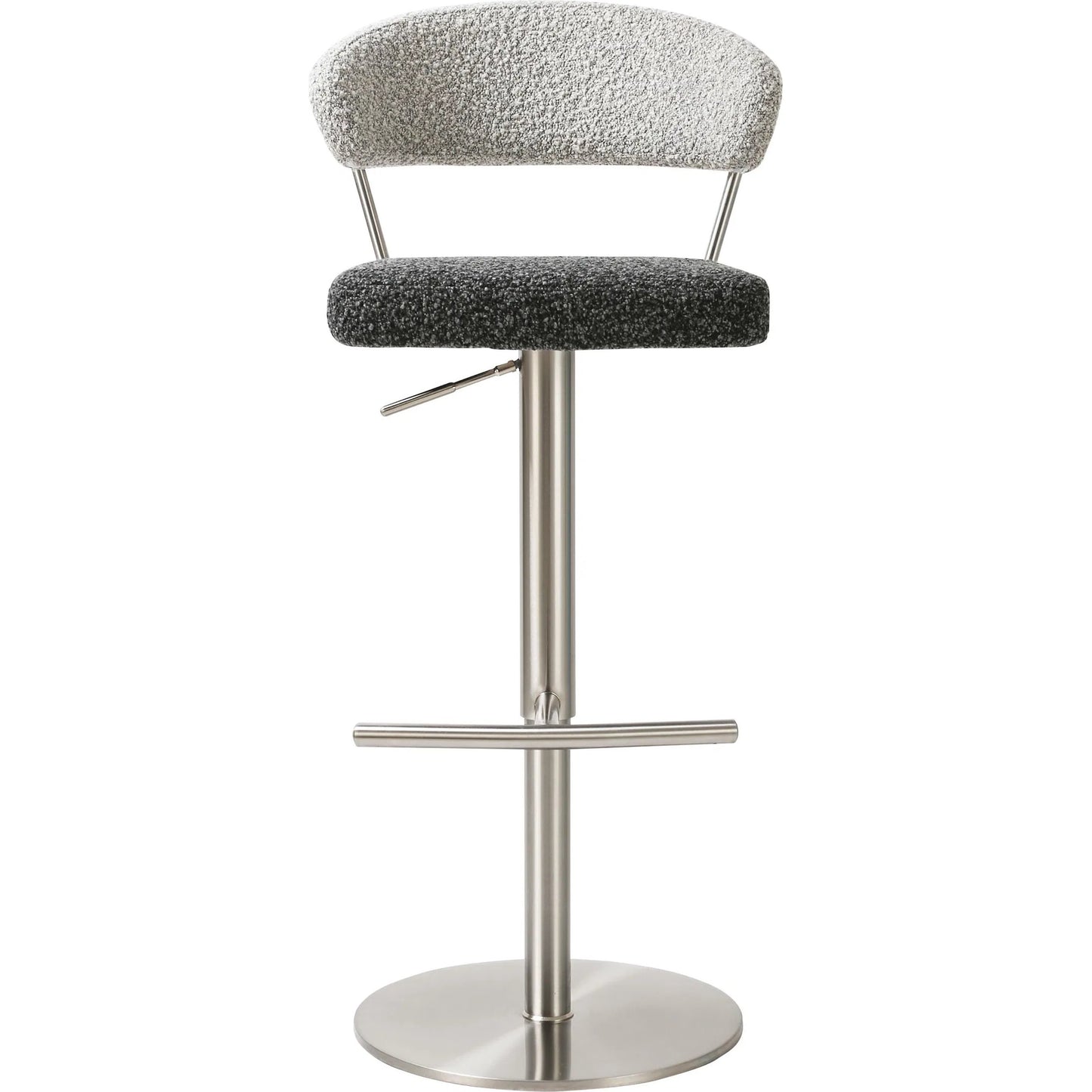 002 SI-2248204 | Unknown | Cosmo Boucle Adjustable Stool by TOV Furniture in black, grey. Made from boucle, stainless steel in a unique style.