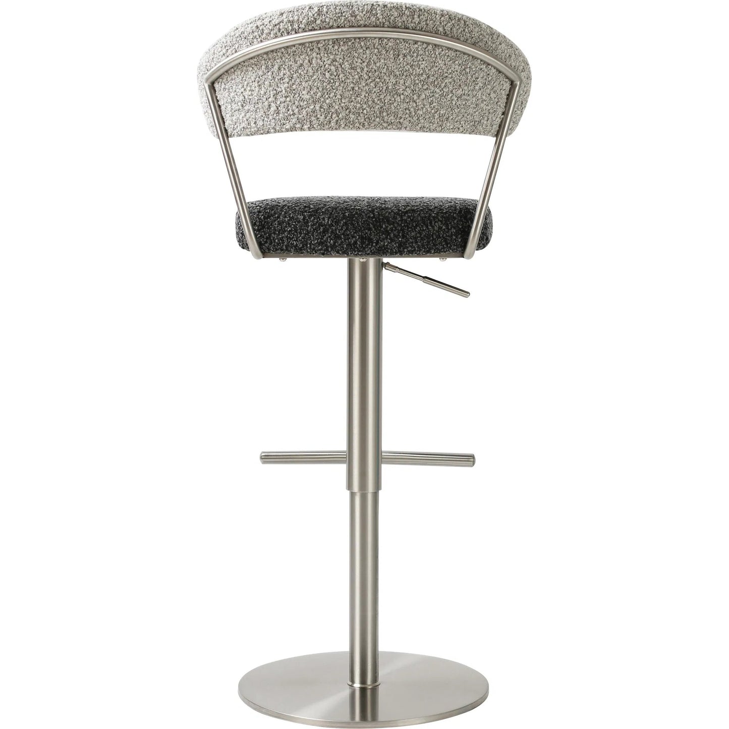 004 SI-2248204 | Unknown | Cosmo Boucle Adjustable Stool by TOV Furniture in black, grey. Made from boucle, stainless steel in a unique style.