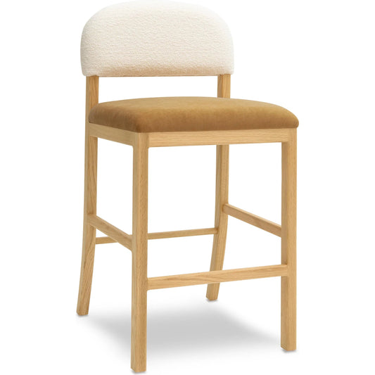 Calla Performance Velvet Counter Stool by TOV Furniture. Made from velvet, wood in a transitional style.