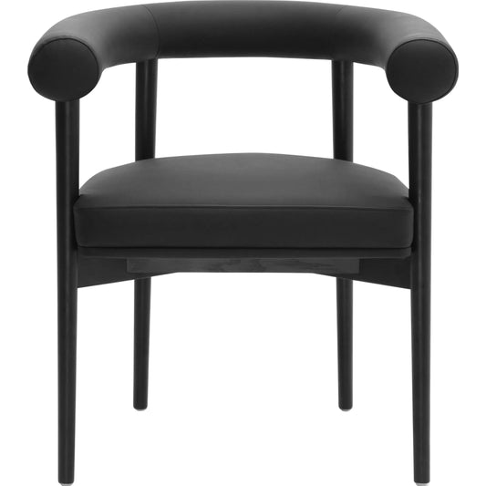Spara Vegan Leather Dining Chair by TOV Furniture. Made from vegan leather, wood in a modern style.