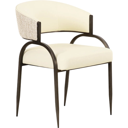 001 SI-2454392 | Primary Silo | Tatum Vegan Leather 2-Tone Dining Chair by TOV Furniture. Made from fabric, foam, plywood, polyester, stainless steel in a unique style.