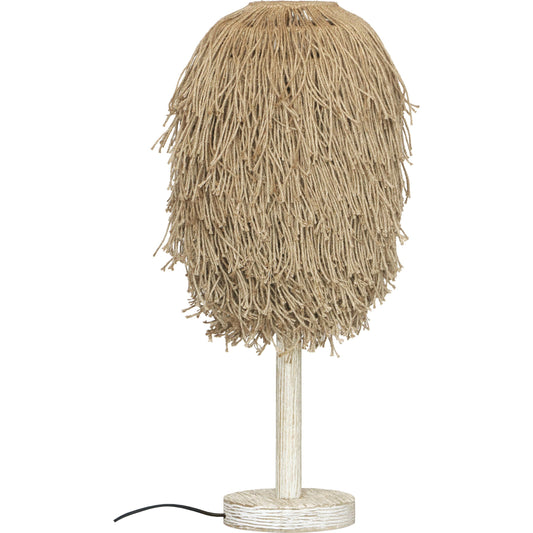 Leslie Table Lamp by TOV Furniture in natural, white. Made from iron, jute, wood in a cottage & farmhouse style.