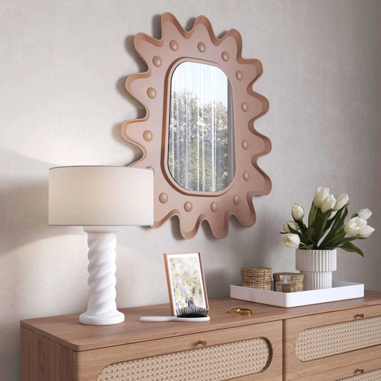 Rapunzel Table Lamp by TOV Furniture in white. Made from iron, linen, wood in a modern style.