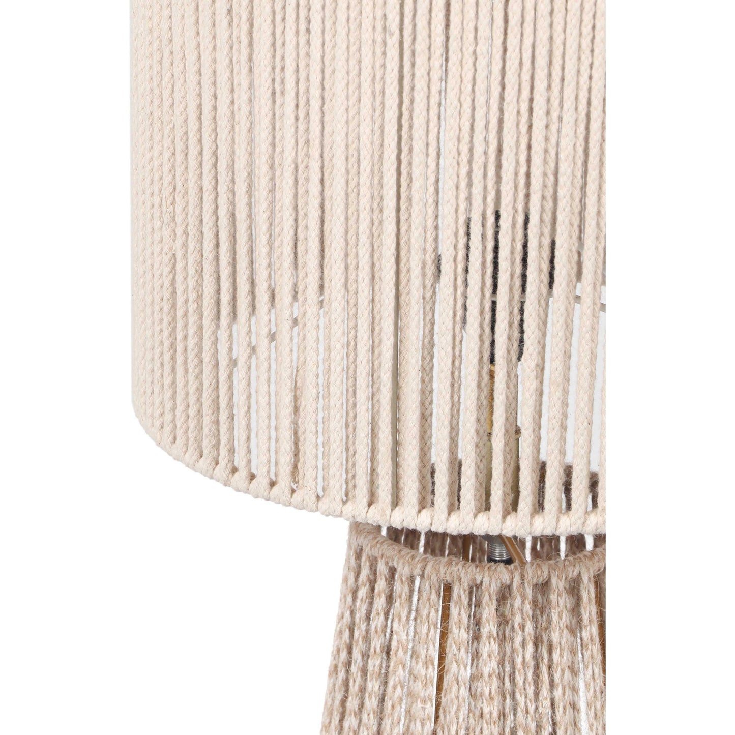 003 SI-2145043 | Closeup | Beam Jute Floor Lamp by TOV Furniture in natural. Made from cotton, iron, jute in a cottage & farmhouse style.