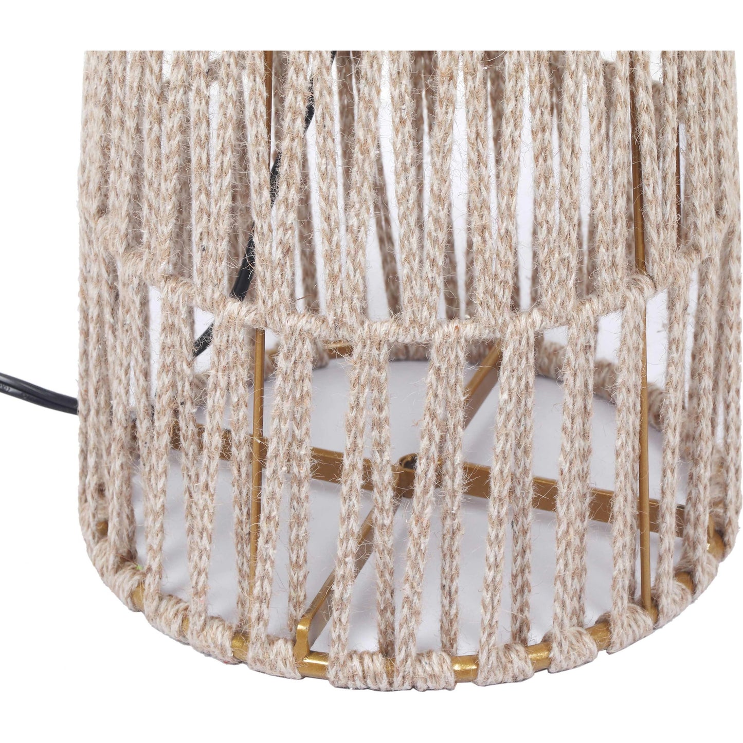 004 SI-2145043 | Closeup | Beam Jute Floor Lamp by TOV Furniture in natural. Made from cotton, iron, jute in a cottage & farmhouse style.