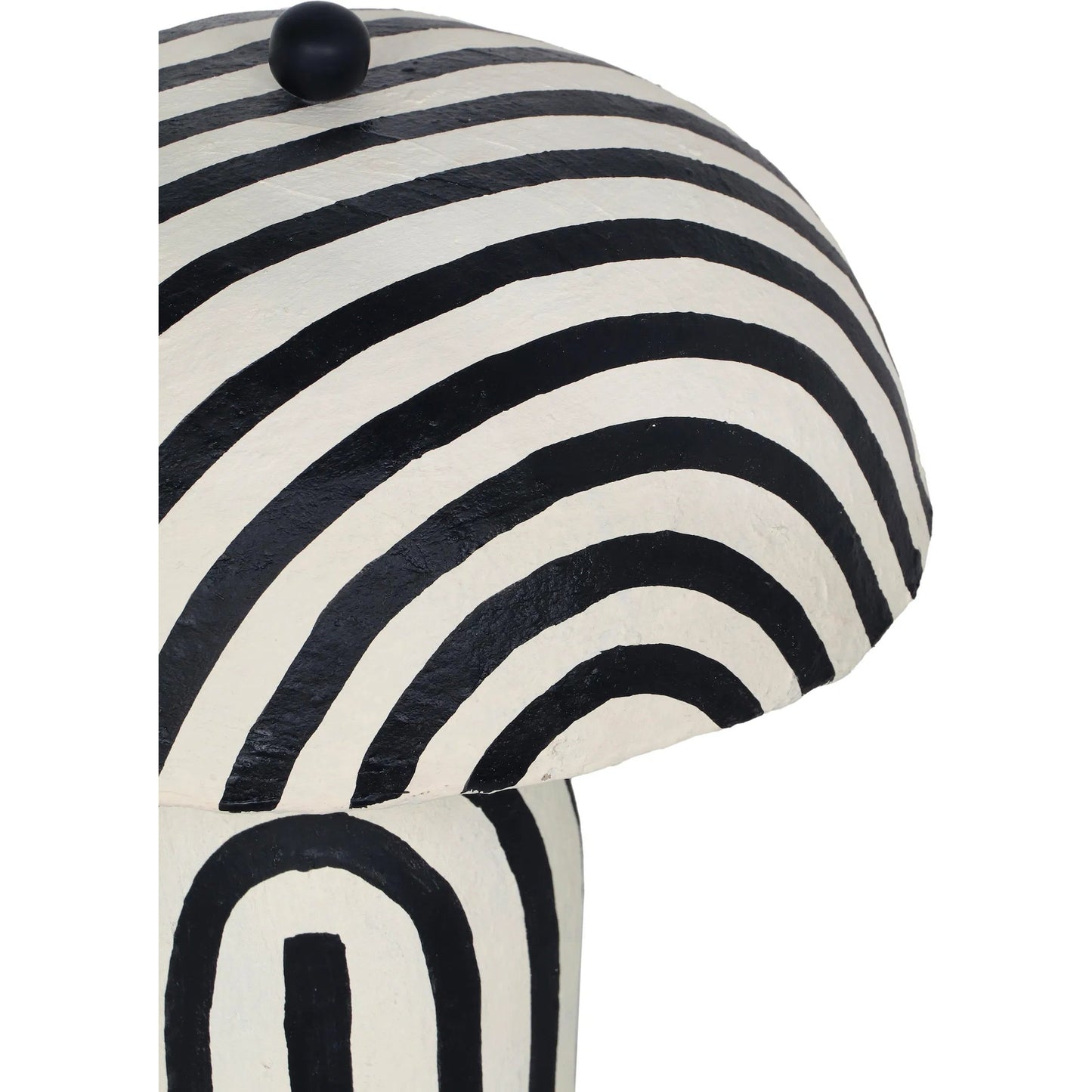 010 SI-2248344 | Closeup | Maiori Striped Papier Mache Table Lamp by TOV Furniture. Made from iron, papier mache in a eclectic & global style.