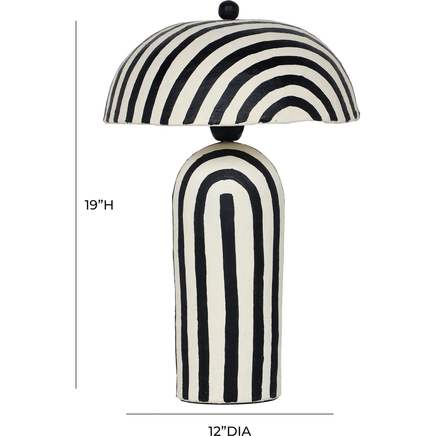 006 SI-2248344 | Additional Silo | Maiori Striped Papier Mache Table Lamp by TOV Furniture. Made from iron, papier mache in a eclectic & global style.