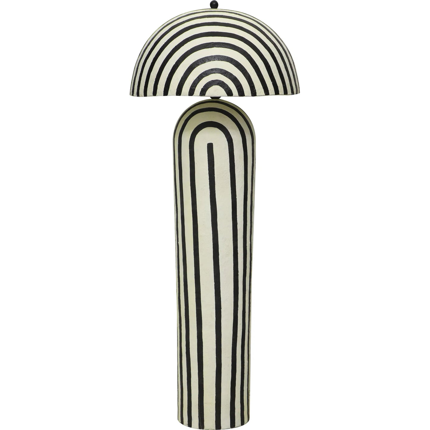 001 SI-2320955 | Primary Silo | Maiori Striped Papier Mache Floor Lamp by TOV Furniture in black, white. Made from iron, papier mache in a unique style.