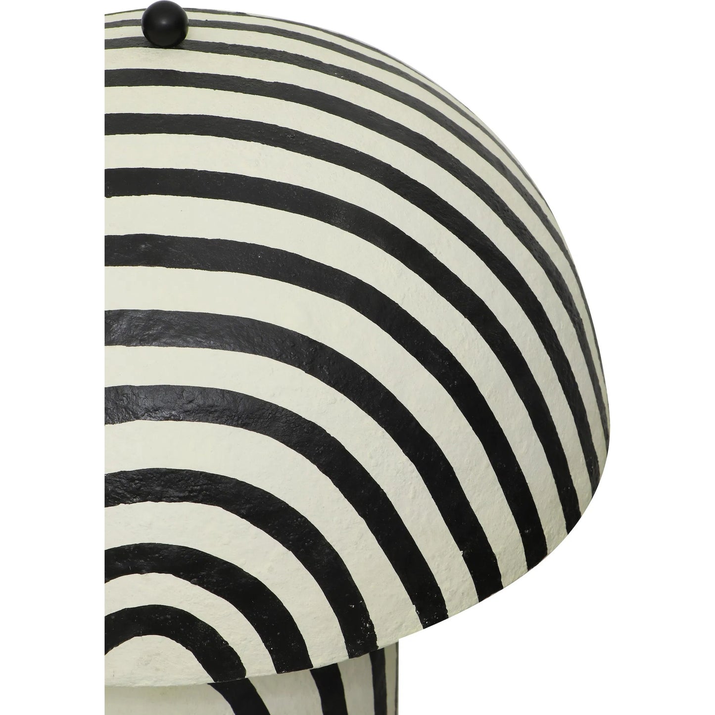 003 SI-2320955 | Closeup | Maiori Striped Papier Mache Floor Lamp by TOV Furniture in black, white. Made from iron, papier mache in a unique style.