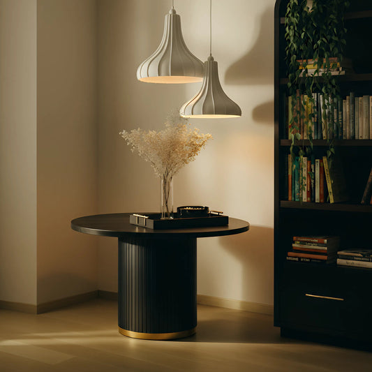 Looma Off White Cotton Mache Pendant Lamp by TOV Furniture in off-white. Made from cotton mache, iron in a unique style.