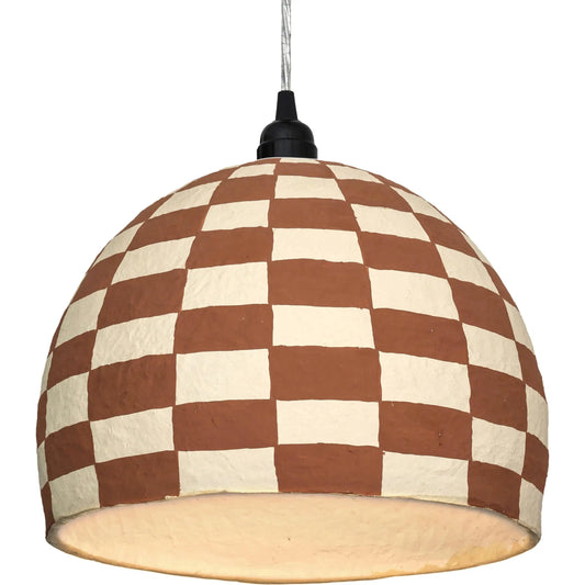 000 SI-2454396 | Primary Silo | Taurus Cotton Mache Pendant Lamp by TOV Furniture in beige, terracotta. Made from cotton mache, iron in a unique style.