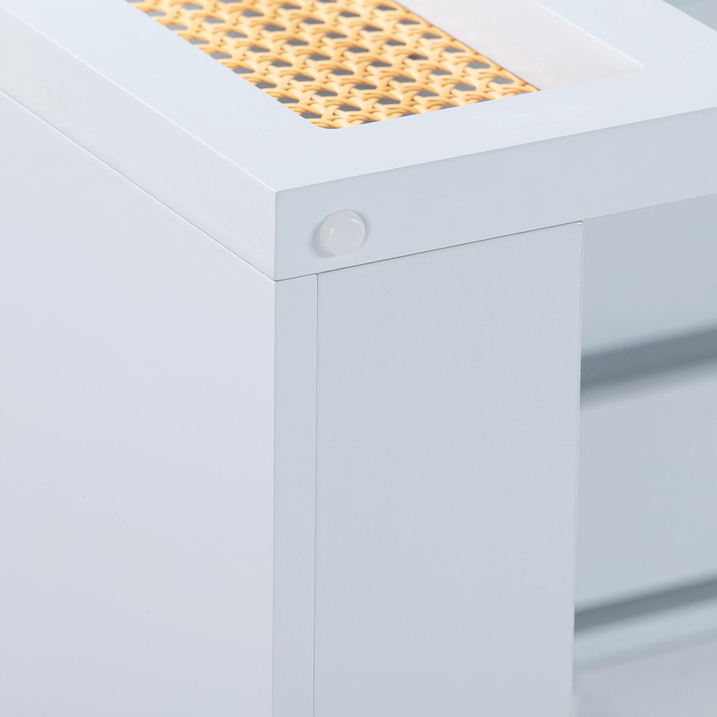 024 SI-1984248 | Closeup | Suzie Executive Desk by TOV Furniture. Made from mdf, rattan in a modern style.