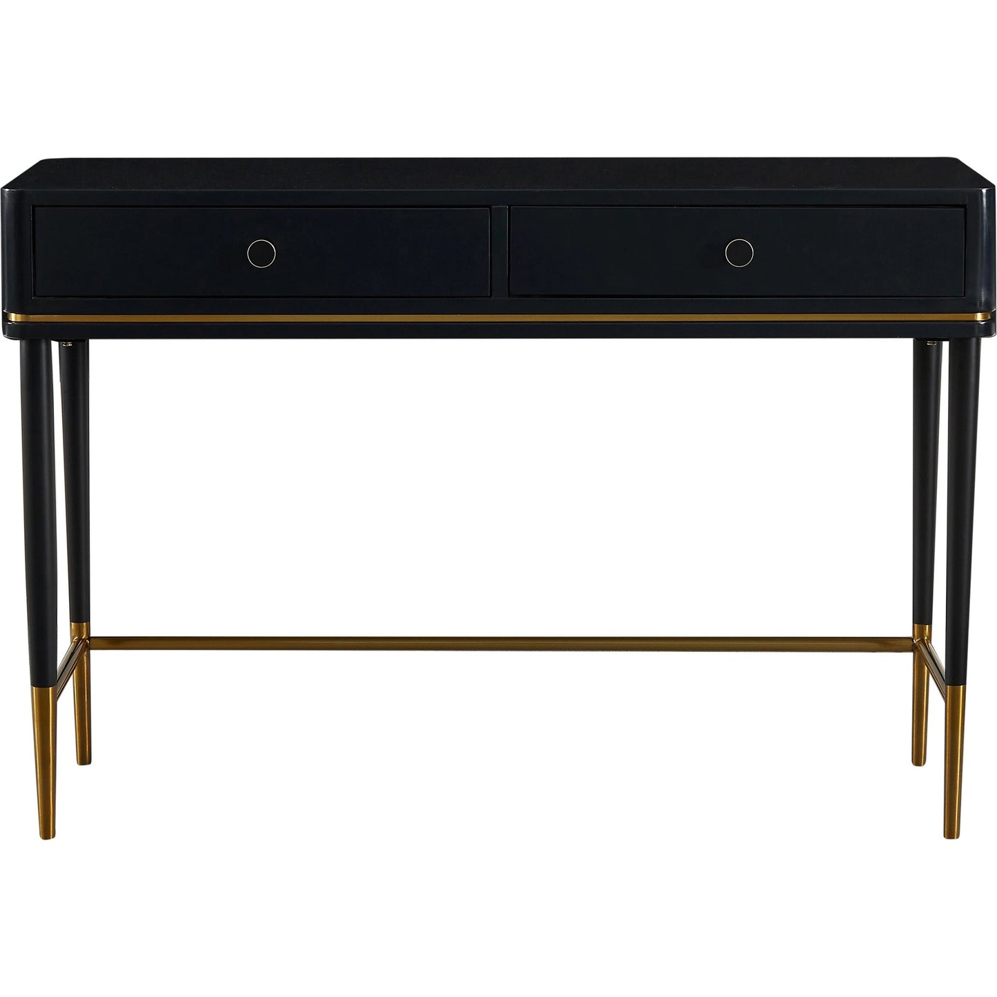 004 SI-2122158 | Primary Silo | Mariah Two Drawer Desk by TOV Furniture. Made from mdf, stainless steel in a modern style.