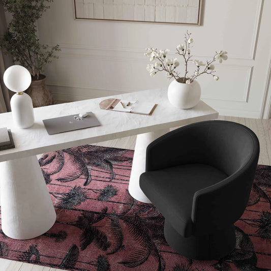 Kristen Upcycled Chenille Rolling Desk Chair by TOV Furniture. Made from unique in a transitional style.