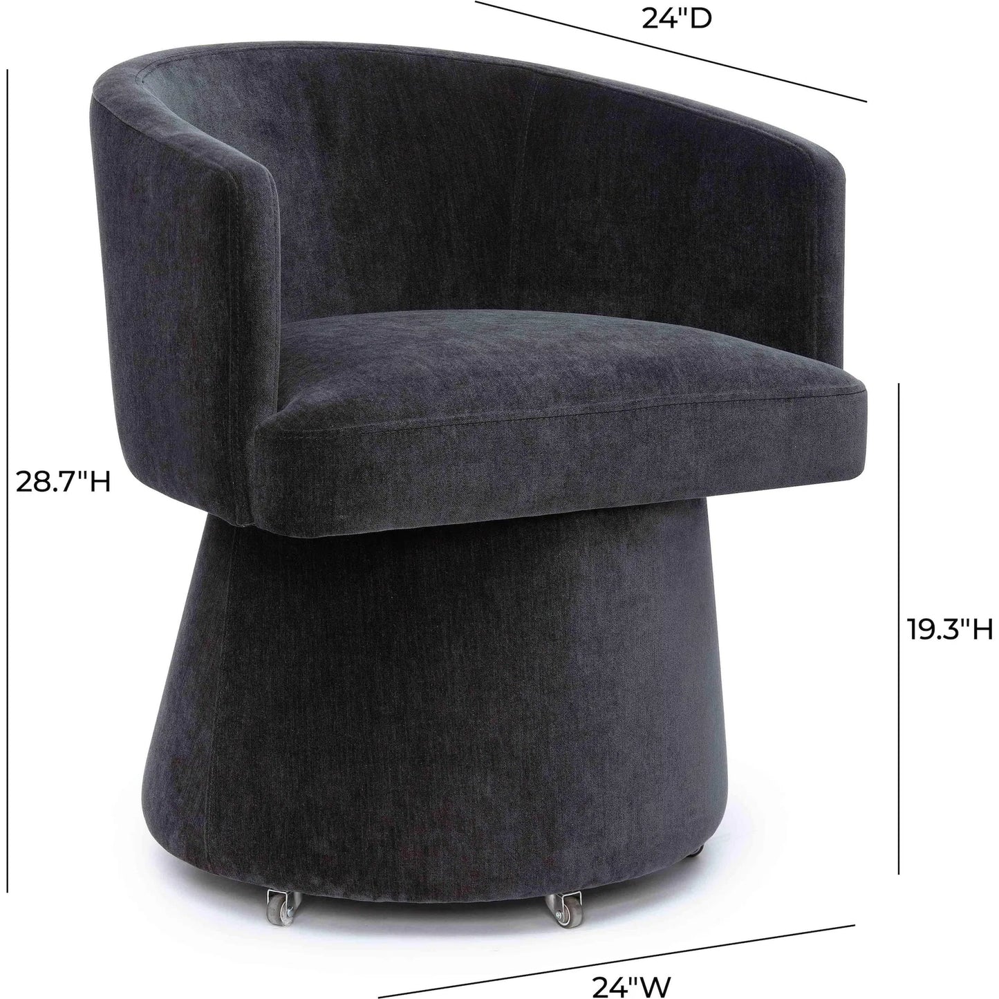 021 SI-2320939 | Additional Silo | Kristen Upcycled Chenille Rolling Desk Chair by TOV Furniture. Made from unique in a transitional style.