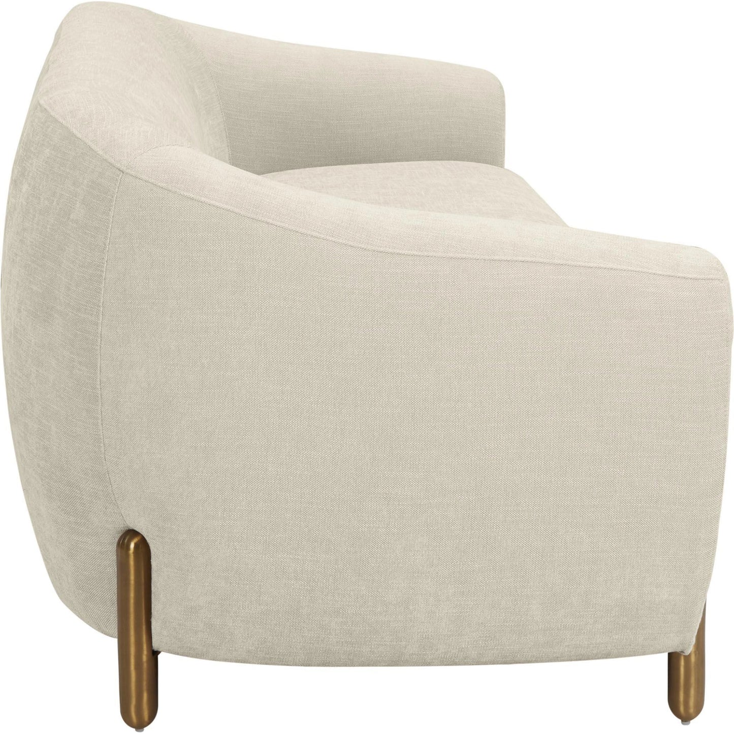 005 SI-2107443 | Additional Silo | Lina Chenille Textured Sofa by TOV Furniture in cream. Made from chenille, stainless steel, wood in a modern style.