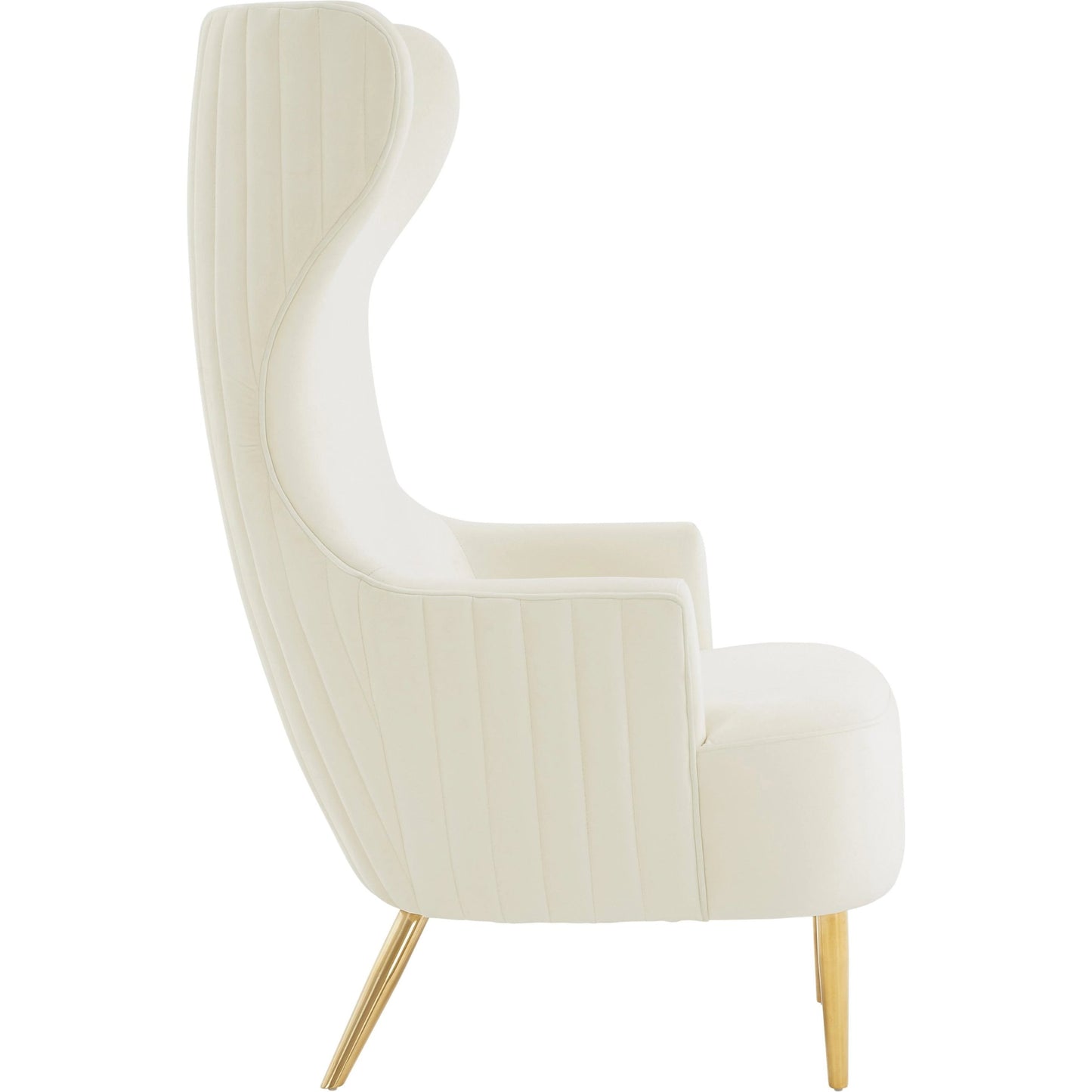 005 SI-1984281 | Additional Silo | Julia Velvet Channel Tufted Wingback Chair by TOV Furniture. Made from velvet, wood in a modern style.