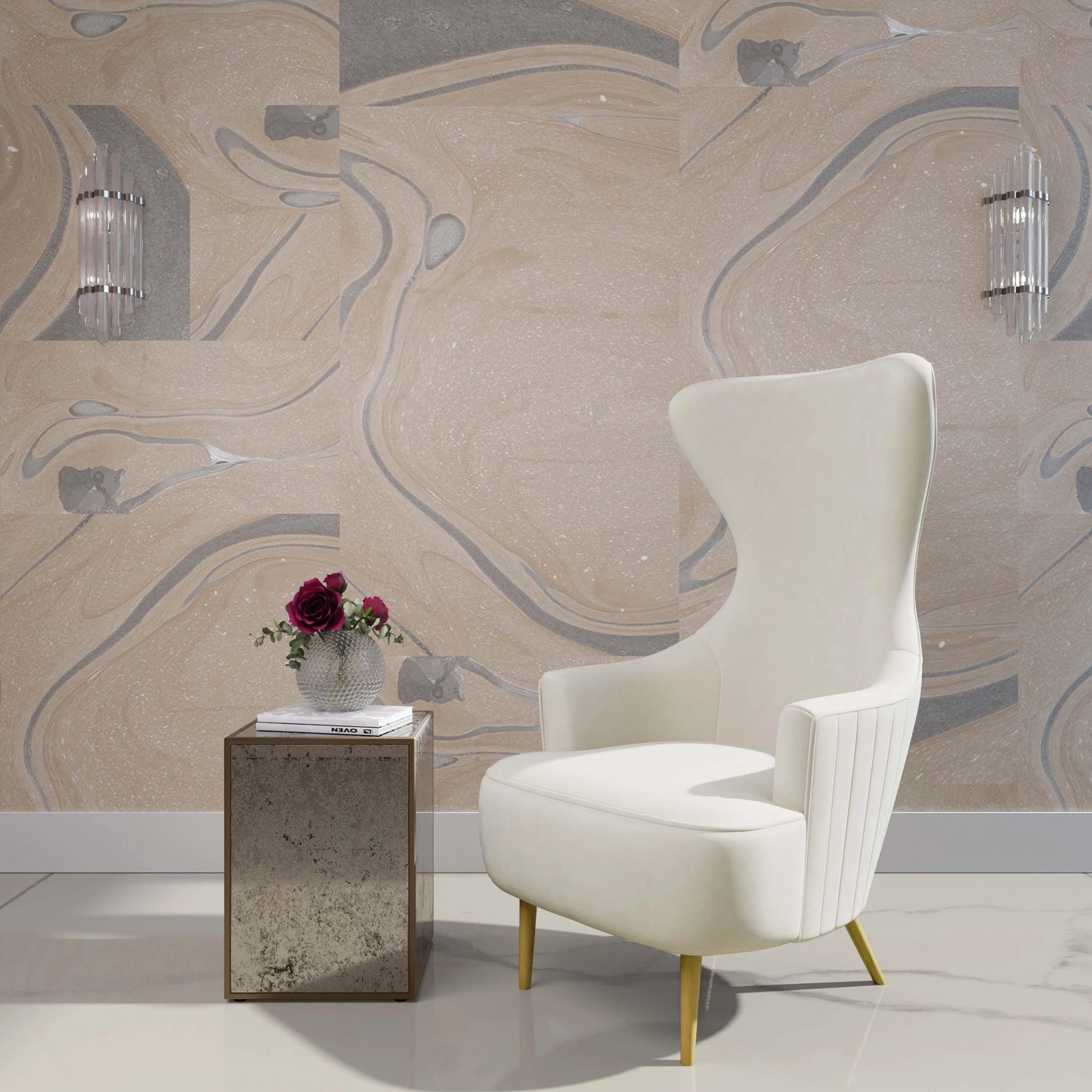 007 SI-1984281 | Additional Silo | Julia Velvet Channel Tufted Wingback Chair by TOV Furniture. Made from velvet, wood in a modern style.