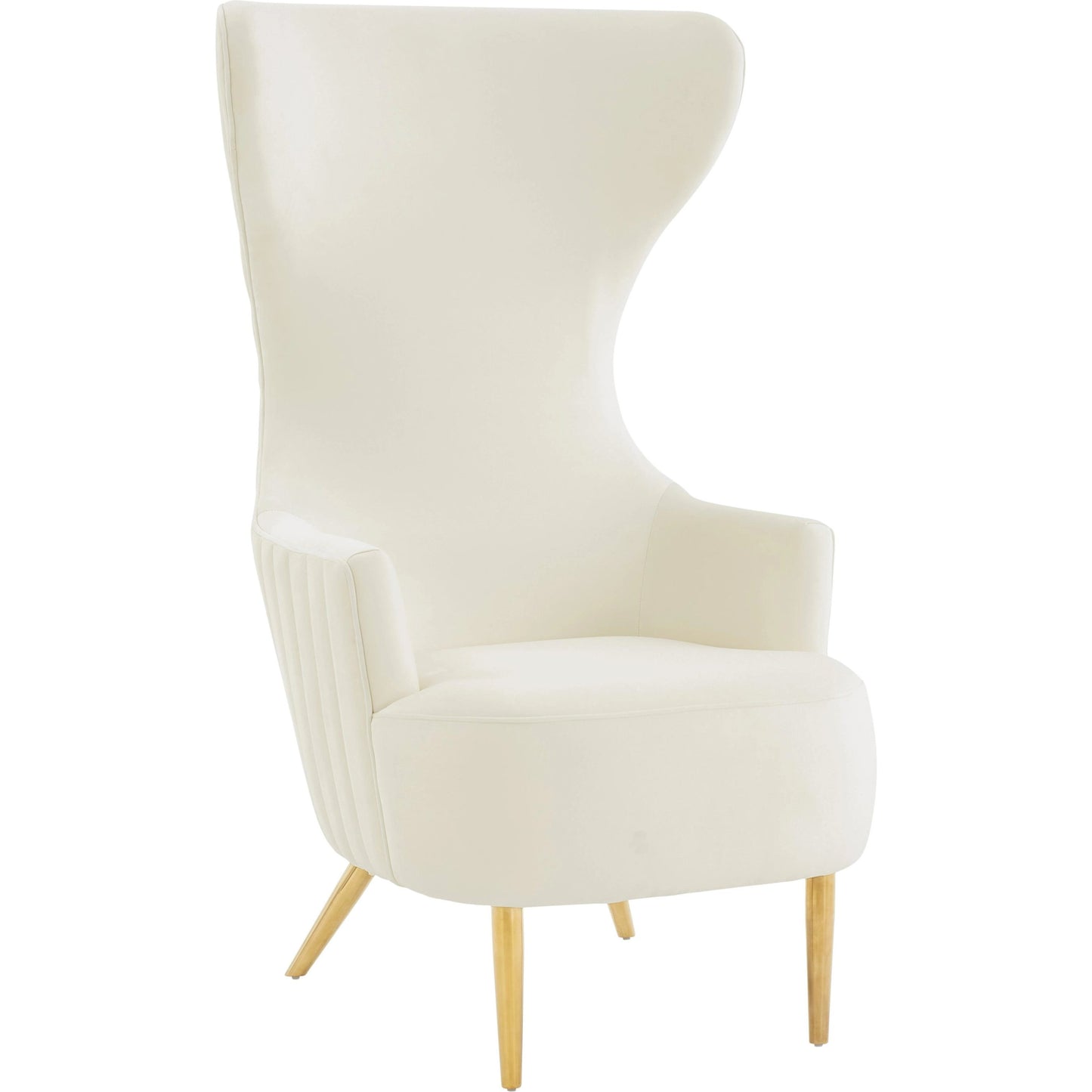 001 SI-1984281 | Additional Silo | Julia Velvet Channel Tufted Wingback Chair by TOV Furniture. Made from velvet, wood in a modern style.