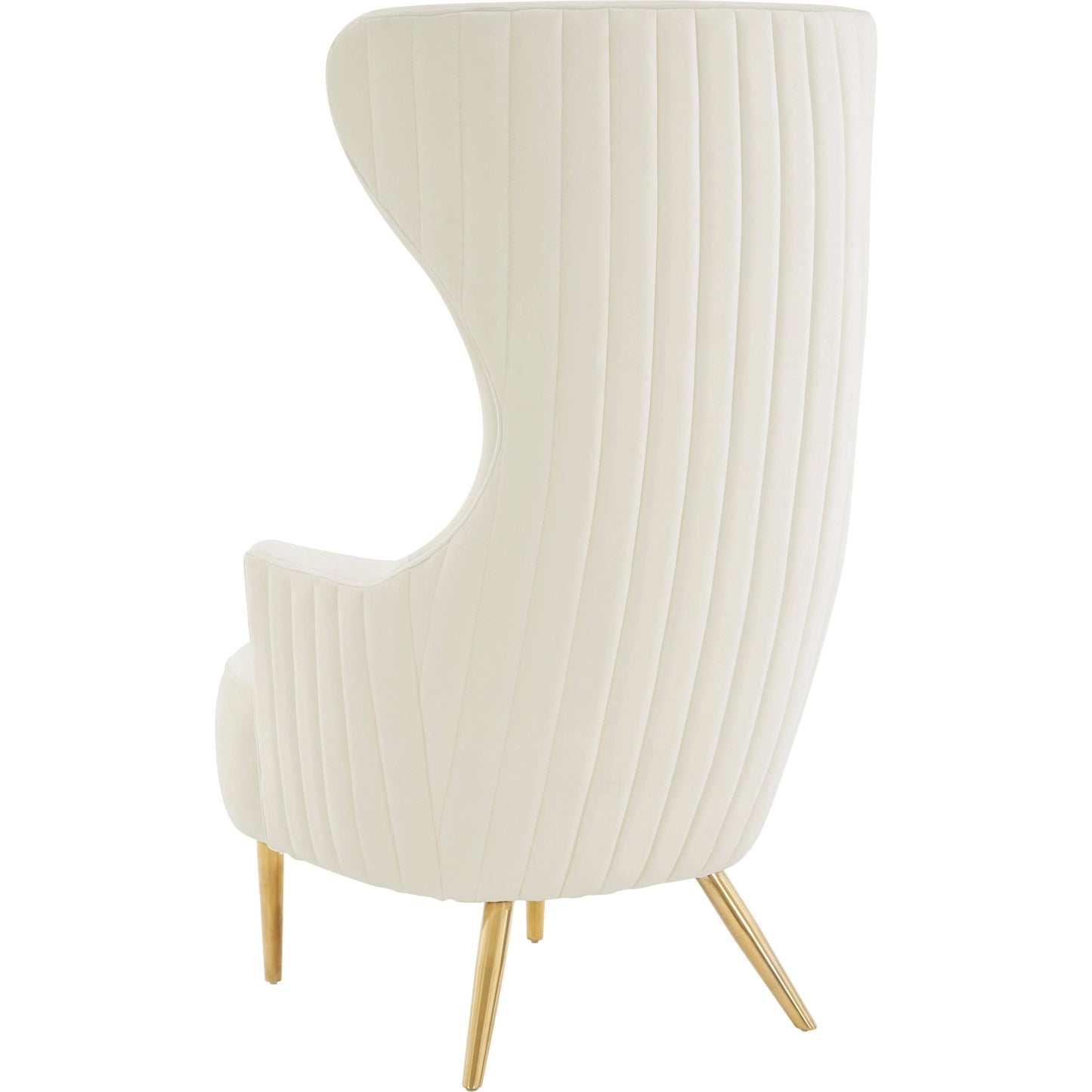 004 SI-1984281 | Additional Silo | Julia Velvet Channel Tufted Wingback Chair by TOV Furniture. Made from velvet, wood in a modern style.