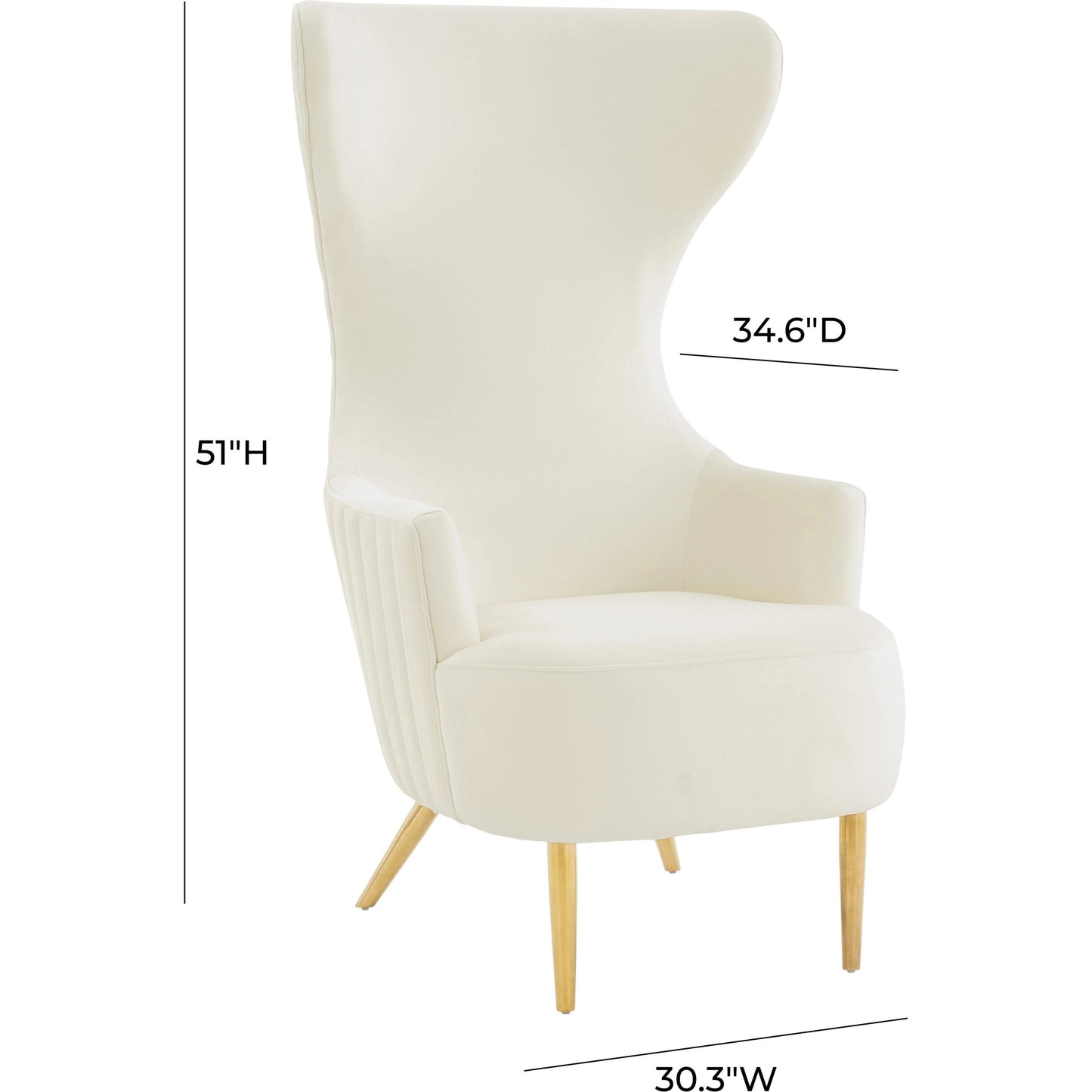 006 SI-1984281 | Additional Silo | Julia Velvet Channel Tufted Wingback Chair by TOV Furniture. Made from velvet, wood in a modern style.
