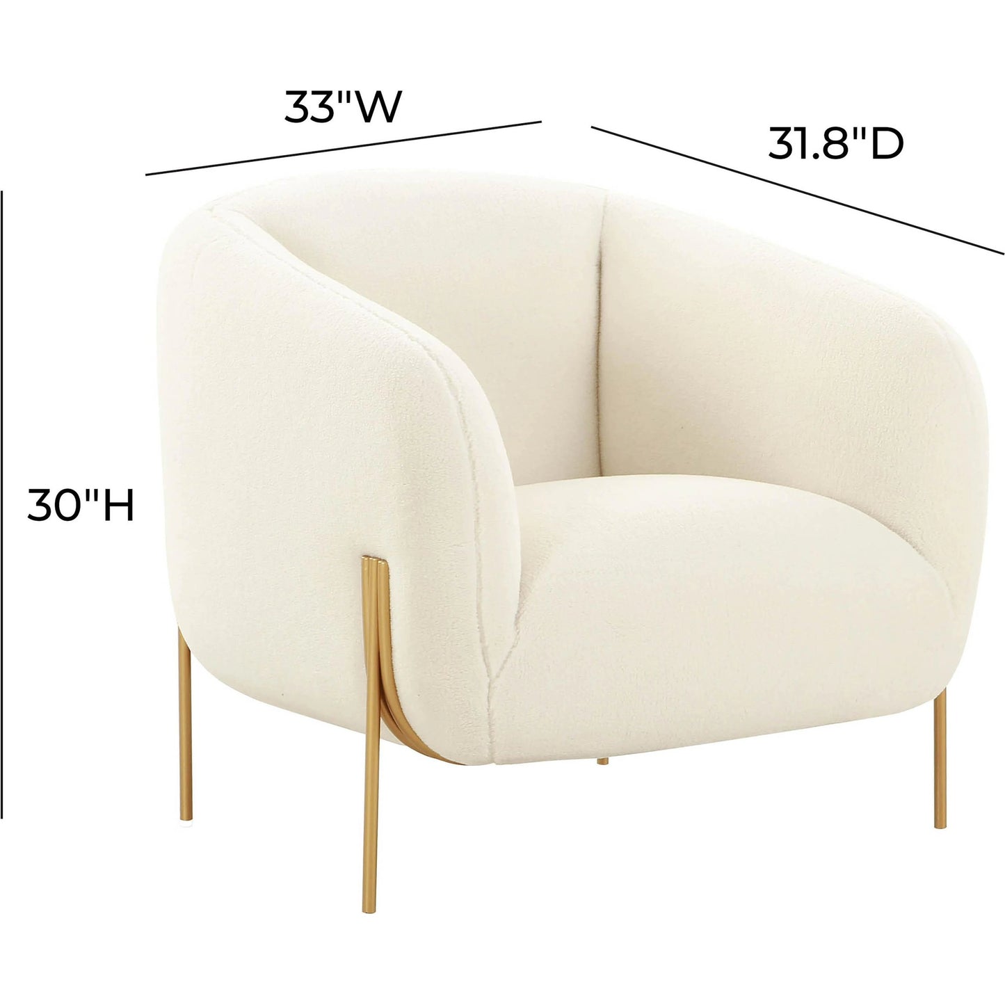 005 SI-1984292 | Additional Silo | Kandra Shearling Accent Chair by TOV Furniture in cream. Made from faux shearling, iron, wood in a modern style.