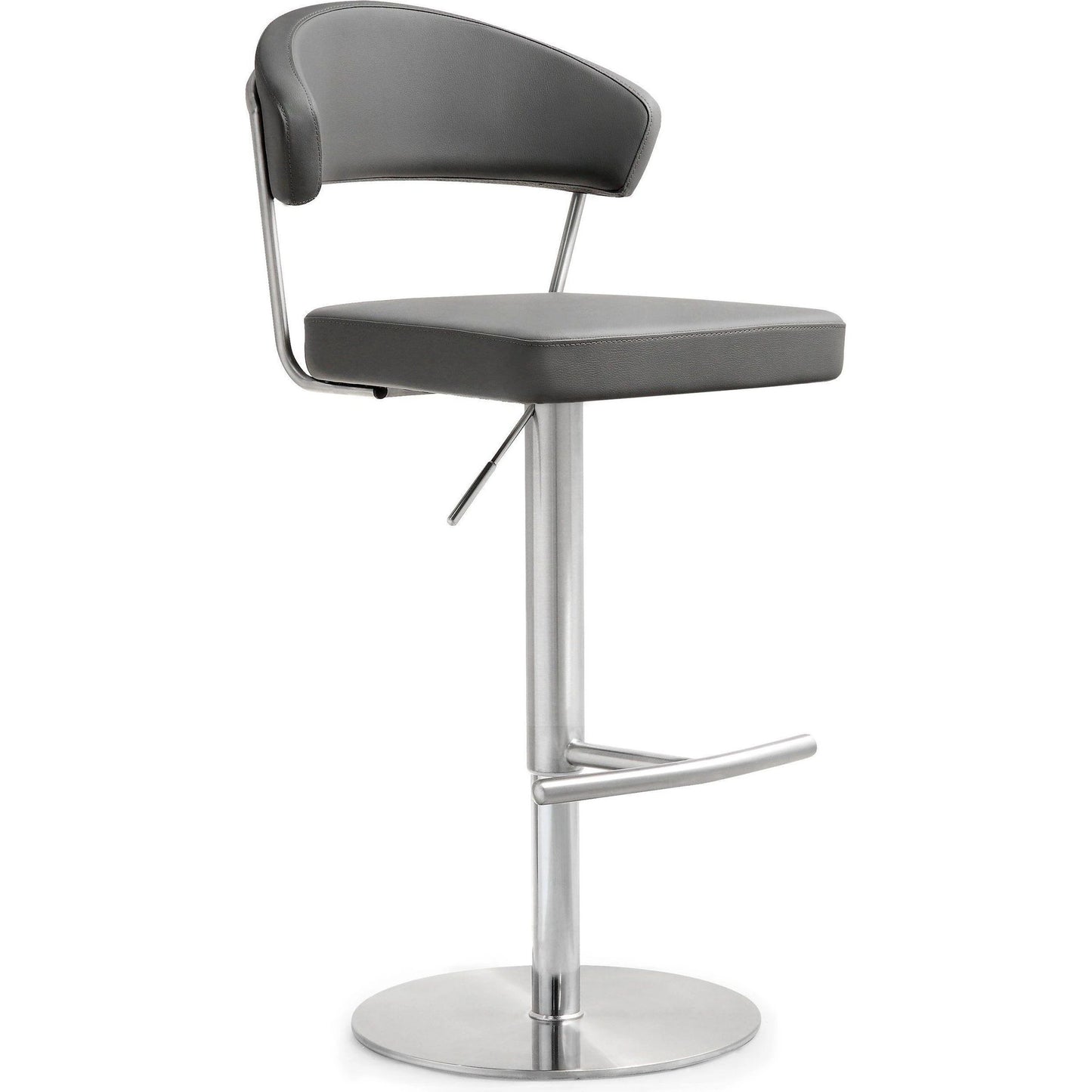 003 S-245368 | Primary Silo | Cosmo Steel Barstool by TOV Furniture. Made from stainless steel, eco leather in a modern style.