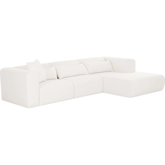 003 SI-2532701 | Primary Silo | Tarra 3-Piece Performance Modular Sectional by TOV Furniture in cream. Made from chenille, plywood in a unique style.