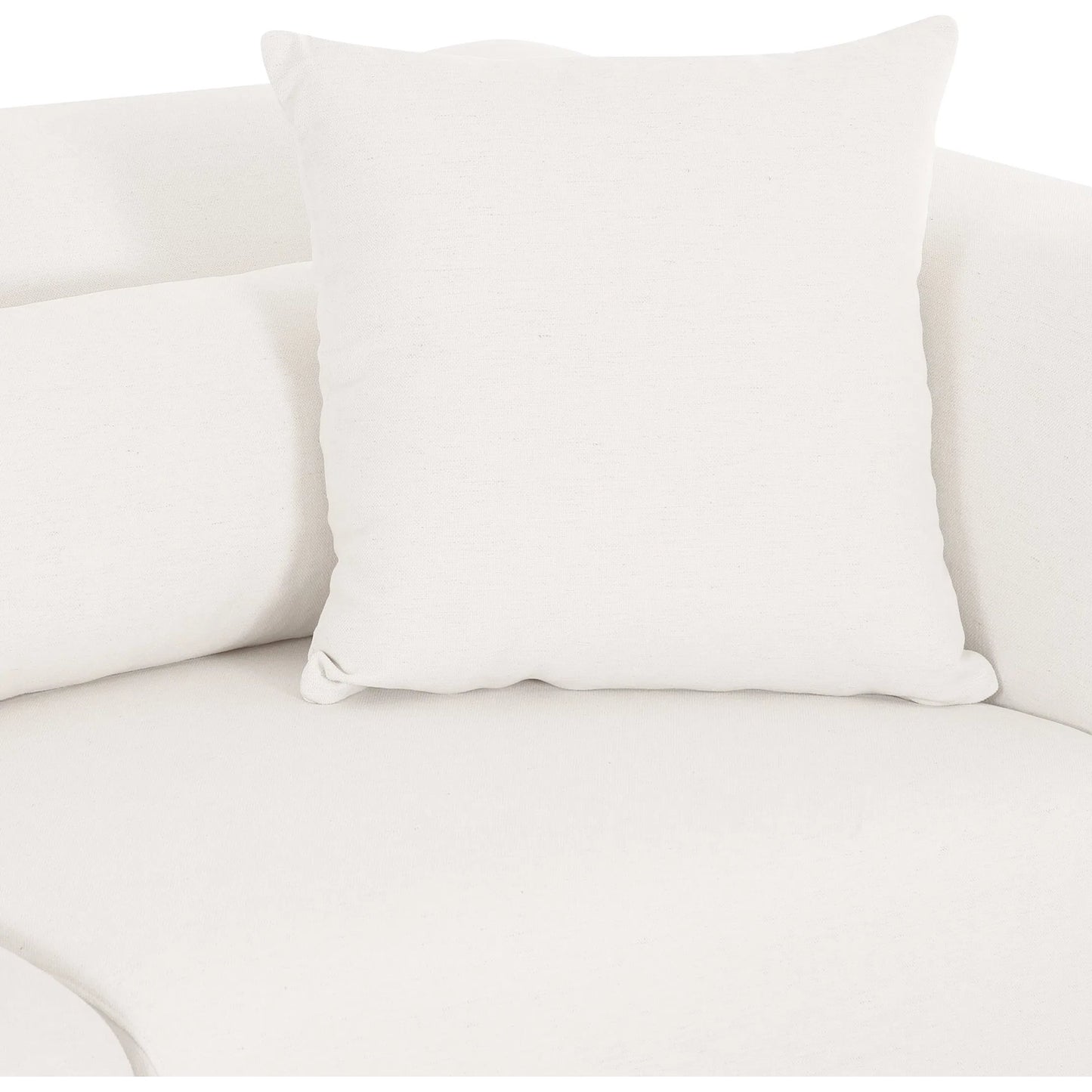 004 SI-2532705 | Closeup | Tarra 4-Piece Performance Modular U-Sectional by TOV Furniture in cream. Made from chenille, plywood in a unique style.
