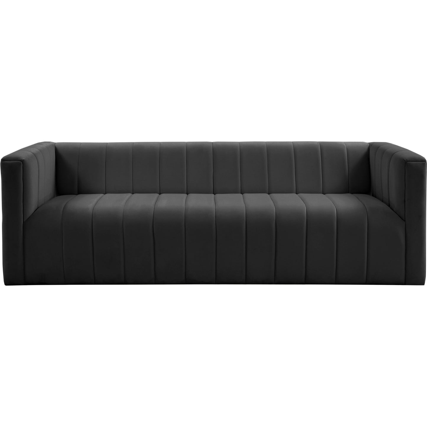 002 SI-1787235 | Additional Silo | Norah Velvet Sofa by TOV Furniture in black. Made from velvet, pine in a transitional style.