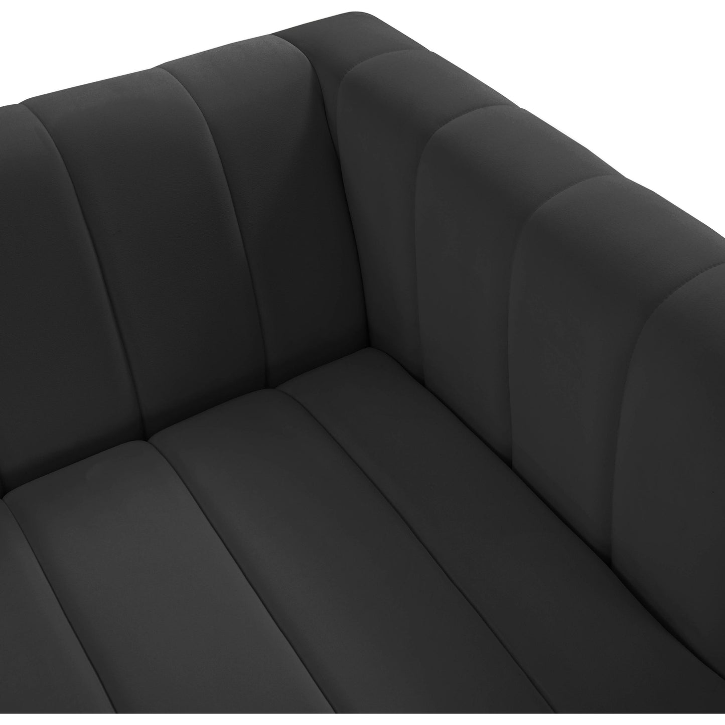 004 SI-1787235 | Additional Silo | Norah Velvet Sofa by TOV Furniture in black. Made from velvet, pine in a transitional style.