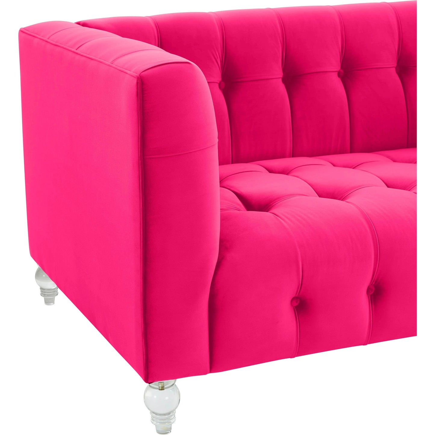 004 SI-1984305 | Additional Silo | Bea Velvet Loveseat by TOV Furniture in pink. Made from velvet, wood in a modern style.