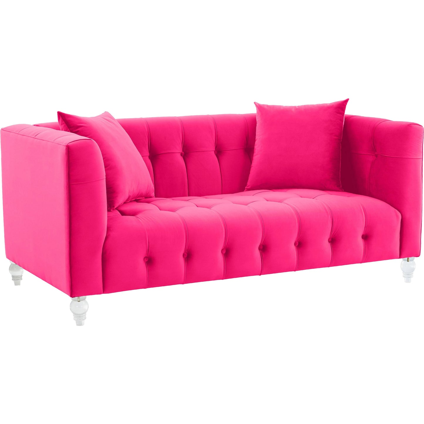 001 SI-1984305 | Additional Silo | Bea Velvet Loveseat by TOV Furniture in pink. Made from velvet, wood in a modern style.