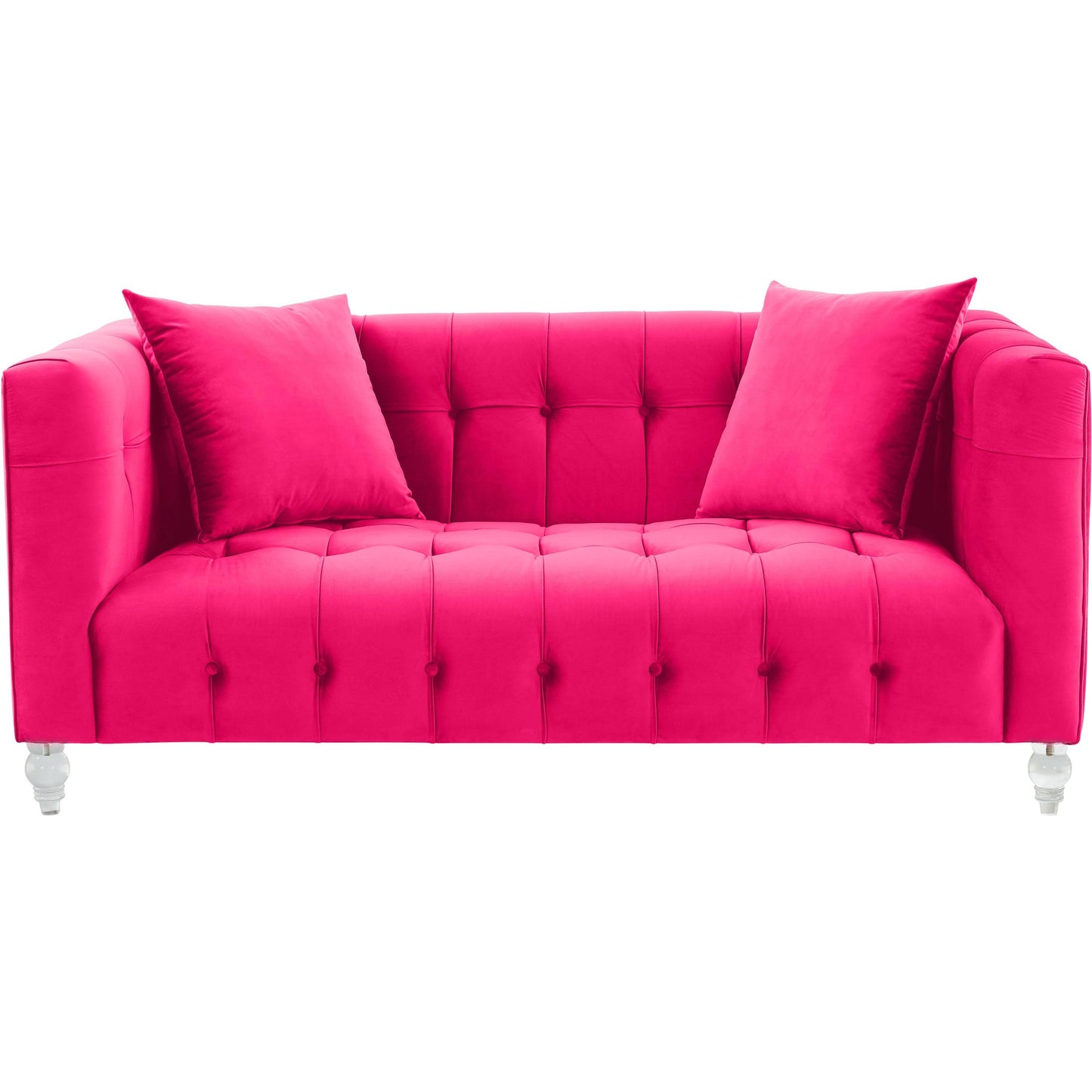 002 SI-1984305 | Additional Silo | Bea Velvet Loveseat by TOV Furniture in pink. Made from velvet, wood in a modern style.