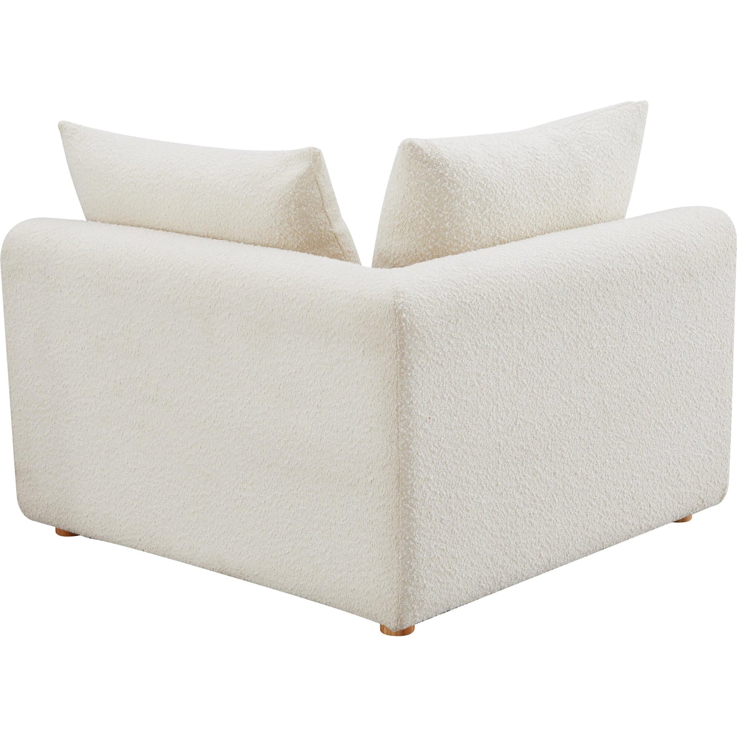 005 SI-2122129 | Additional Silo | Hangover Boucle Modular Corner Chair by TOV Furniture in cream. Made from boucle, wood in a modern style.