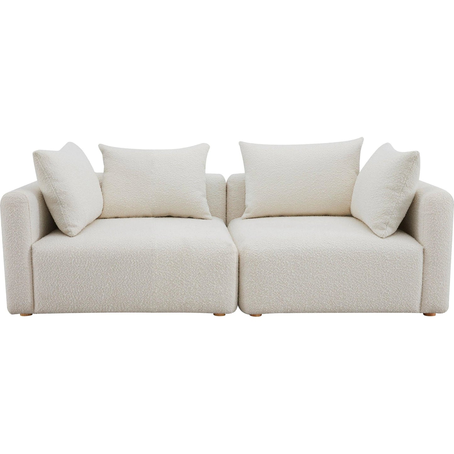 001 SI-2122127 | Additional Silo | Hangover Boucle Loveseat by TOV Furniture in cream. Made from boucle, wood in a modern style.