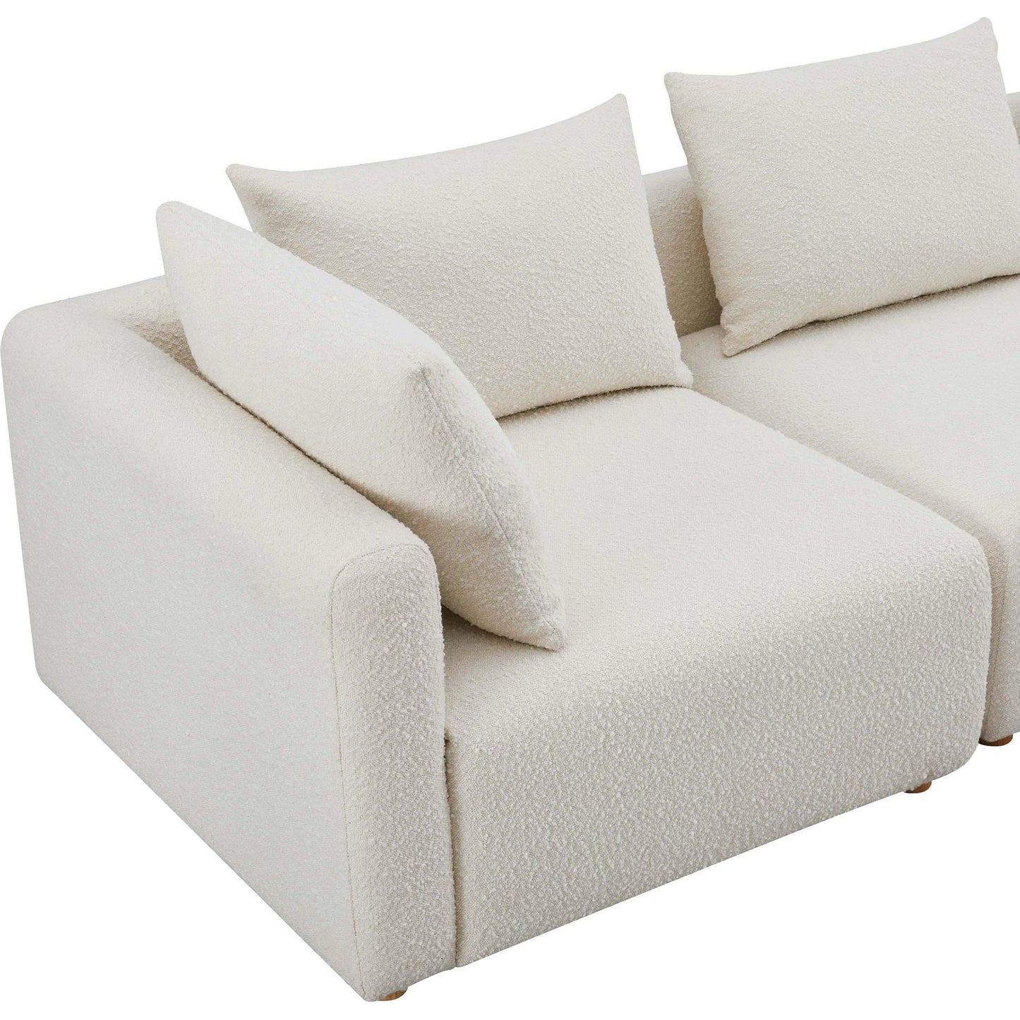 003 SI-2122127 | Additional Silo | Hangover Boucle Loveseat by TOV Furniture in cream. Made from boucle, wood in a modern style.