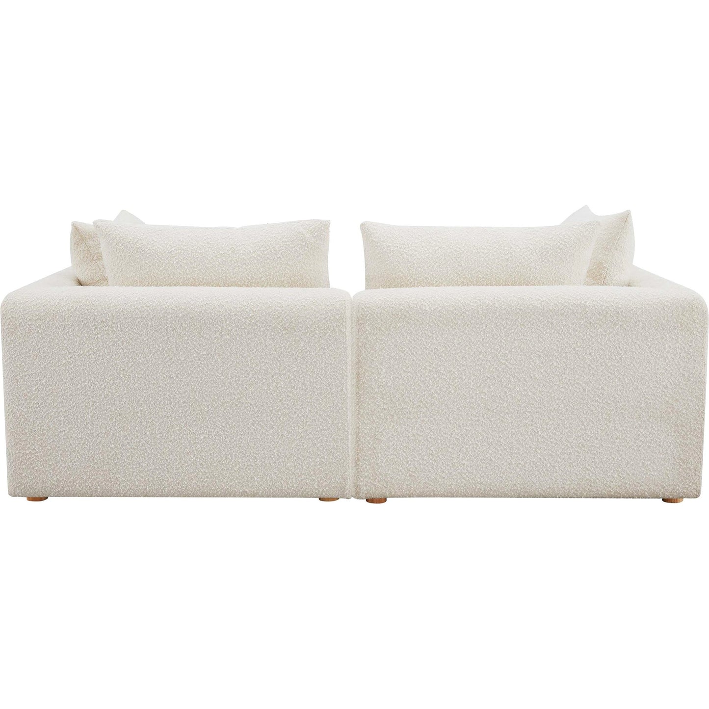002 SI-2122127 | Additional Silo | Hangover Boucle Loveseat by TOV Furniture in cream. Made from boucle, wood in a modern style.