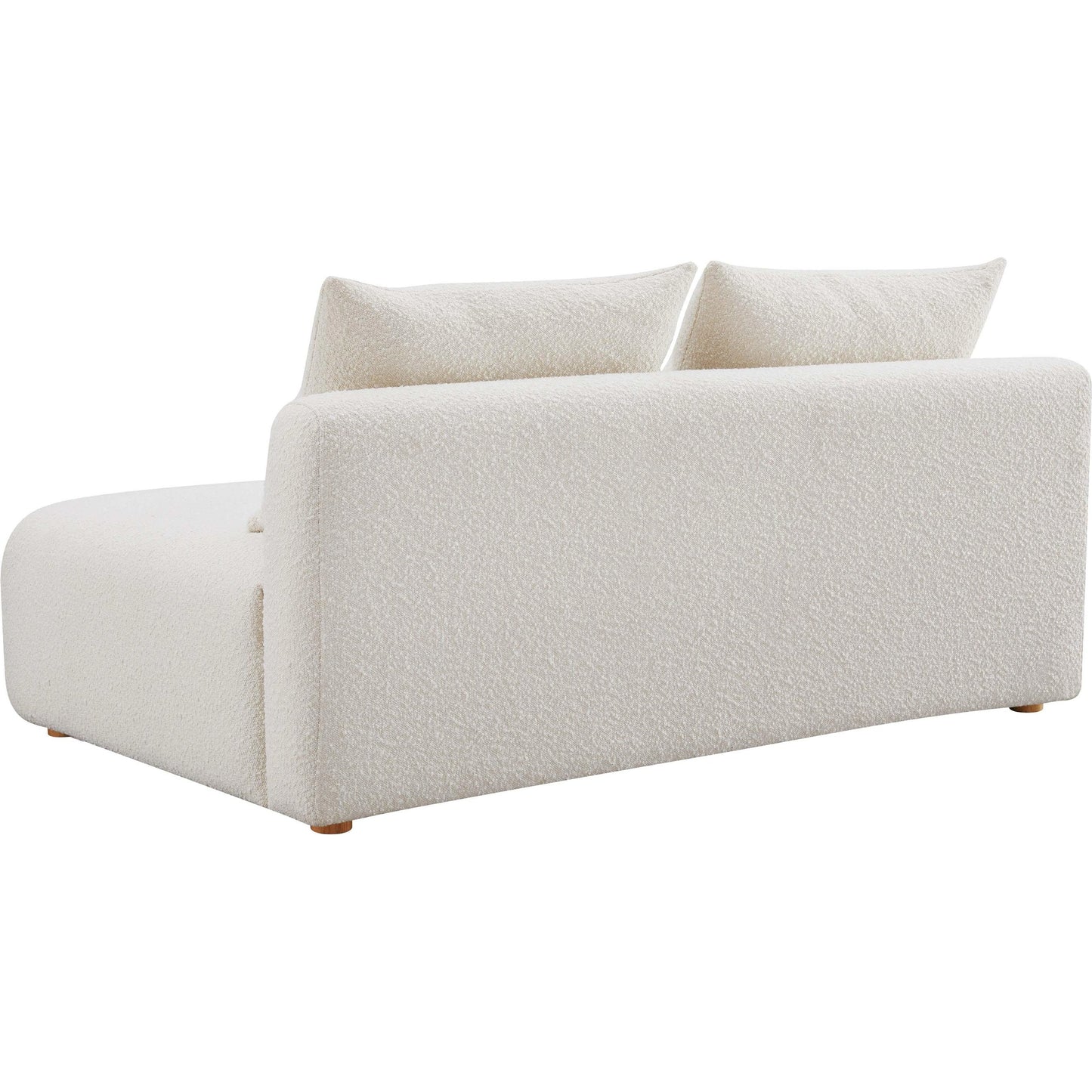 003 SI-2122130 | Additional Silo | Hangover Boucle Modular Loveseat by TOV Furniture in cream. Made from boucle, wood in a modern style.