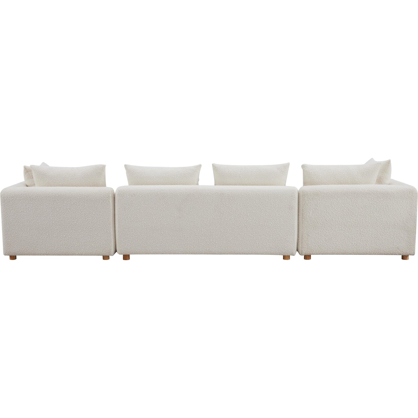 004 SI-2122126 | Additional Silo | Hangover Boucle Long Sofa by TOV Furniture in cream. Made from boucle, wood in a modern style.