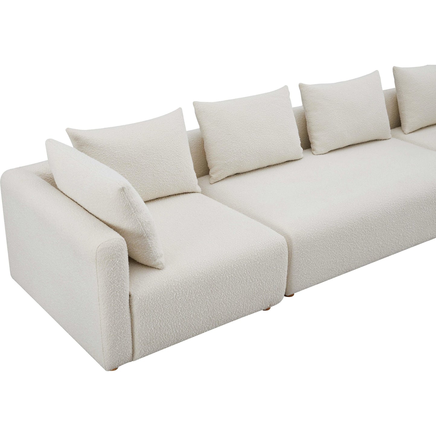 003 SI-2122126 | Additional Silo | Hangover Boucle Long Sofa by TOV Furniture in cream. Made from boucle, wood in a modern style.